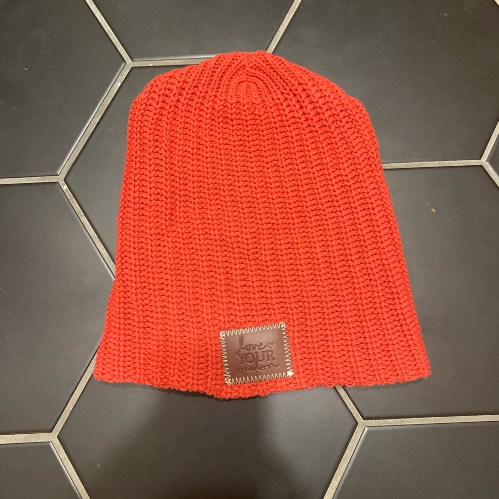 Love Your Melon Red oversized beanie